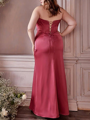 Sheath/Column Off-the-Shoulder Floor-length Plus Size Prom Dresses