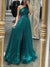 A-Line/Princess Prom Dress One-Shoulder Long Formal Dresses With Glitter Tulle