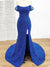 Sheath/Column Sequins Off-the-Shoulder Sleeveless Floor-length Evening Dresses With Split Side
