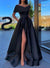 A-Line/Princess Off-the-Shoulder Floor-length Evening Dresses