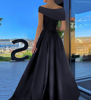 A-Line/Princess Off-the-Shoulder Floor-length Evening Dresses