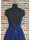 A-Line/Princess Long Prom Dresses Tulle Spaghetti Straps Sleeveless Floor-length With Sequins