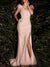 Sheath/Column Sequins V-Neck Floor-length Evening Dresses With Split Side