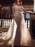 Trumpet/Mermaid Wedding Dress Sparkle Formal Gown With Overskirt Off-the-Shoulder Floor-length Evening