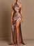 Sheath/Column Halter Floor-length Evening Dresses