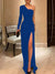 Sheath/Column One-Shoulder Floor-length Prom Silk Satin Dresses