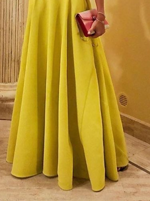 A-Line/Princess Scoop Floor-Length Evening Dresses