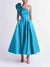 A-Line/Princess Cocktail Dress One-Shoulder Tea-Length Formal Wedding Guest Dresses