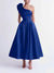 A-Line/Princess Cocktail Dress One-Shoulder Tea-Length Formal Wedding Guest Dresses