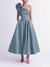A-Line/Princess Cocktail Dress One-Shoulder Tea-Length Formal Wedding Guest Dresses
