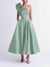 A-Line/Princess Cocktail Dress One-Shoulder Tea-Length Formal Wedding Guest Dresses