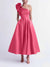A-Line/Princess Cocktail Dress One-Shoulder Tea-Length Formal Wedding Guest Dresses