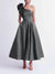A-Line/Princess Cocktail Dress One-Shoulder Tea-Length Formal Wedding Guest Dresses