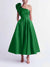 A-Line/Princess Cocktail Dress One-Shoulder Tea-Length Formal Wedding Guest Dresses