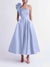 A-Line/Princess Cocktail Dress One-Shoulder Tea-Length Formal Wedding Guest Dresses