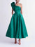 A-Line/Princess Cocktail Dress One-Shoulder Tea-Length Formal Wedding Guest Dresses