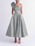A-Line/Princess Cocktail Dress One-Shoulder Tea-Length Formal Wedding Guest Dresses