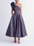 A-Line/Princess Cocktail Dress One-Shoulder Tea-Length Formal Wedding Guest Dresses