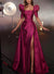 A-Line/Princess Square Neck Floor-length Evening Dresses