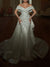 Sheath/Column Off-the-Shoulder Wedding Dress Sparkle Formal Gowns Sweep Brush Train