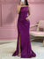 Trumpet/Mermaid Sequins Strapless Sleeveless Floor-length Long Evening Dresses with Split Side