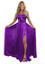 A-Line/Princess Long Prom Dress Metallic Satin Party Dress Spaghetti Straps Sleeveless Floor-length With Side Split