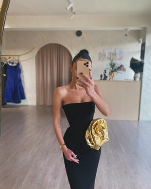 Sheath/Column Strapless Sleeveless Floor-Length Long Evening Dresses With Sash