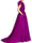 A-Line/Princess Evening Dress V Neck Sleeveless Floor-length Floral Dresses with Split Side Formal