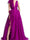 A-Line/Princess Evening Dress V Neck Sleeveless Floor-length Floral Dresses with Split Side Formal
