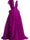 A-Line/Princess Evening Dress V Neck Sleeveless Floor-length Floral Dresses with Split Side Formal
