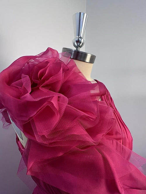 A-Line/Princess Evening Dress V Neck Sleeveless Floor-length Floral Dresses with Split Side Formal