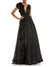 A-Line/Princess Evening Dress V Neck Sleeveless Floor-length Floral Dresses with Split Side Formal