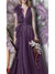 A-Line/Princess Evening Dress V Neck Sleeveless Floor-length Floral Dresses with Split Side Formal