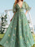 A-Line/Princess V-Neck Short Sleeves Floral Long Formal Prom Dresses With Flowers