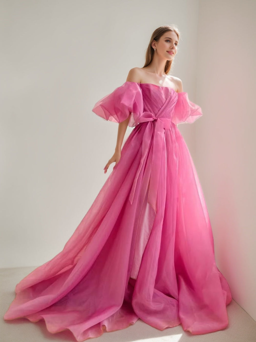 A-Line/Princess Sweetheart Off-the-Shoulder Floor Length Formal Dress