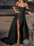 Mermaid/Trumpet Off-the-Shoulder Wedding Dress Sweep Train Long Formal Dresses With Split Side