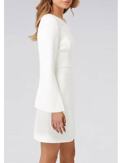 Sheath/Column One Shoulder Long Sleeve Cocktail Dresses