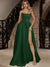 A-Line/Princess Strapless Sleeveless Floor-Length  Satin With Split Side Evening Dresses