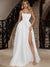 A-Line/Princess Strapless Sleeveless Floor-Length  Satin With Split Side Evening Dresses