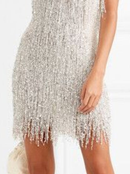 1920s Sheath/Column V-Neck Sequins Vintage Costume Party Dresses