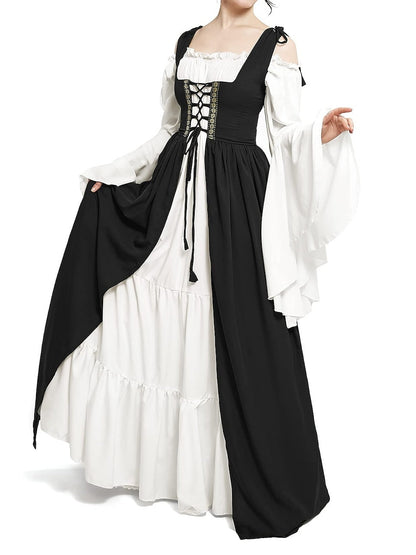 A-Line/Princess Off-the-Shoulder Long Sleeves Floor-Length Vintage Dress