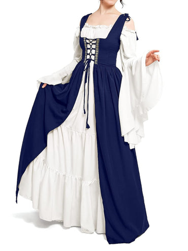A-Line/Princess Off-the-Shoulder Long Sleeves Floor-Length Vintage Dress