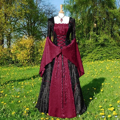 A-Line/Princess Off-the-Shoulder Long Sleeves Floor-Length Vintage Dress