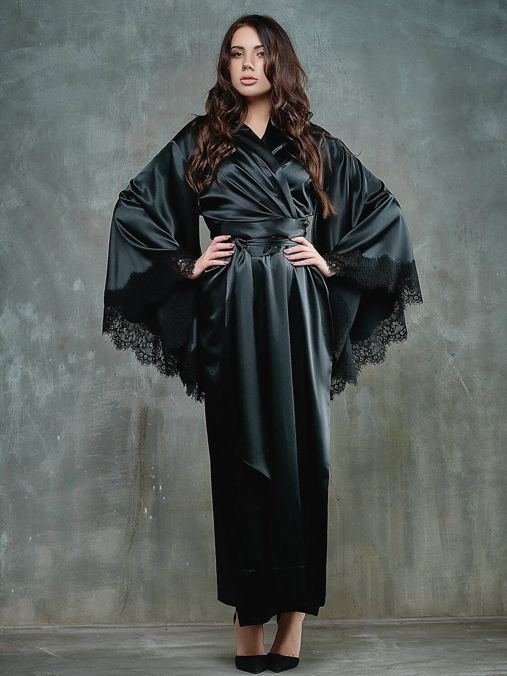 18th Century Bathrobe Goth Girl Women's Lace Vintage Yukata