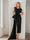 Sheath/Column  One Shoulder Sleeveless Sweep/Brush Train Evening Gown Elegant Dress Formal Satin with Feather Bow(s)