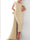 Sheath/Column  One Shoulder Sleeveless Sweep/Brush Train Evening Gown Elegant Dress Formal Satin with Feather Bow(s)