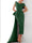 Sheath/Column  One Shoulder Sleeveless Sweep/Brush Train Evening Gown Elegant Dress Formal Satin with Feather Bow(s)