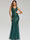 Mermaid/Trumpet V-Neck Sleeveless Floor-Length Party Cocktail Dress with Sequins