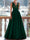 A-Line Evening Dresses Floor Length Formal Gown with Belt Sleeveless V Neck Pocket Satin with Sequins