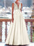 A-Line Evening Dresses Floor Length Formal Gown with Belt Sleeveless V Neck Pocket Satin with Sequins